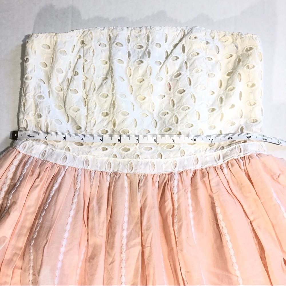 H&M conscious - pink white strapless eyelet dress - Picture 4 of 7